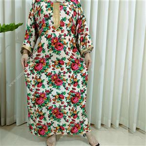 پیراهن ساحلی زنانه کفتان گل درشت مدل گل بهار - فروشگاه اینترنتی ساموئل شاپ
