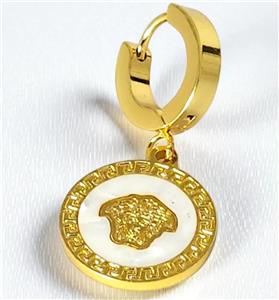 گوشواره سکه‌ای ورساچه سفید مدل 44 - درینا گالری