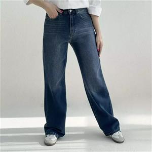 شلوار جین راسته لاین آبی تیره