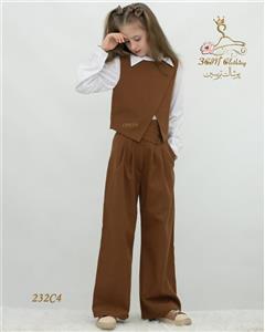 شومیز، جلیقه (وست) و شلوار دخترانه مدل 232 تریسین در چهار رنگ