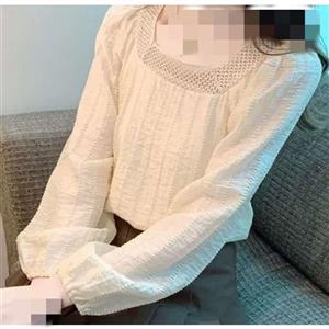 بلوز مجلسی وارداتی آستین پف دار یقه آجری زنانه و دخترانه خاص