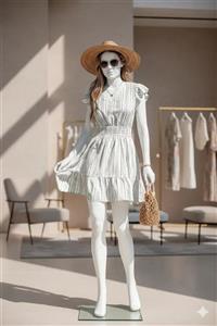 پیراهن کوتاه زنانه کاپشی انگلیس | Women’s Short Striped Dress – Cupshe | قیمت و خرید اصل TurkishMod | فروشگاه آنلاین برندهای اصل ترکیه