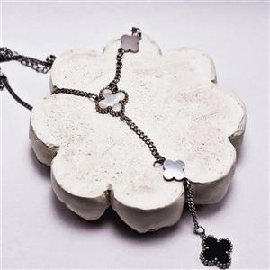 گردنبند استیل آویز با طرح شبدر ونکلیف | بدلیجات شاینورا