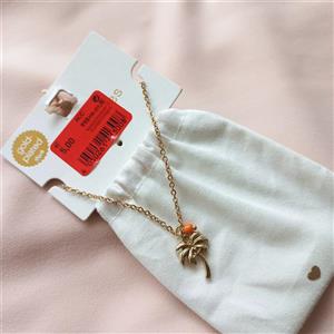 گردنبند زنانه آویز نخل روکش طلا برند اروپایی accessories ضدحساسیت