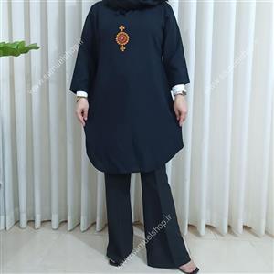 مانتو نخی مشکی طرح خورشیدی