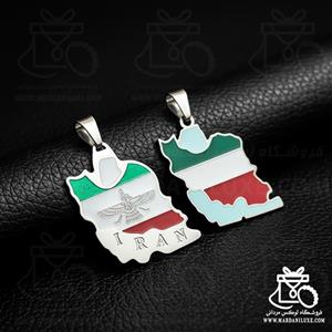 گردنبند استیل طرح نقشه و پرچم ایران