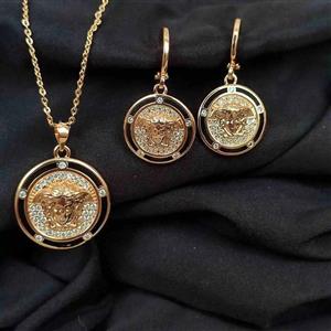 نیم ست ورساچه نگین دار طرح طلا برند ysx کد 10055 - فروشگاه بدلیجات بدلی استور