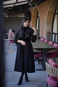 مانتومجلسی عروسکی مشکی دخترانه