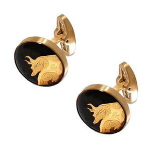 دکمه سر دست استیل ورق طلا ماه اردیبهشت