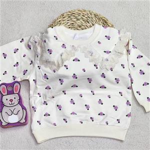 بلوز بچگانه دورس دخترانه یقه گیپوری طرح گل گلی 1117