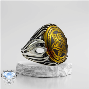 انگشتر نقره حدیدصینی طرح ستاره داود