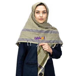 چفیه حاشیه دار عربی پلی استر رنگ زرد منگوله دار سایز 120*120 کد 100