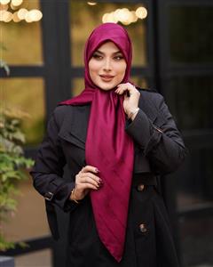 روسری ابریشم ژاکارد طرحدار تکرنگ کد 328