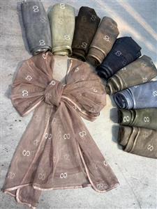 شال حریر تور وارداتی گوچی گلدوزی