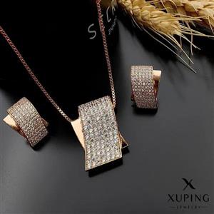 نیم ست نگین دار طرح طلا ژوپینگ