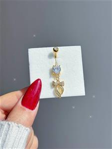 پیرسینگ ناف پاپیون طلایی - رینا اکسسوری