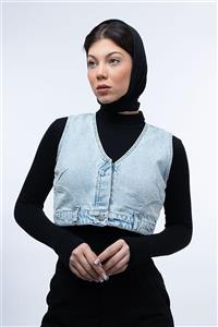 ژیله جین پایین کمر آبی روشن 54474