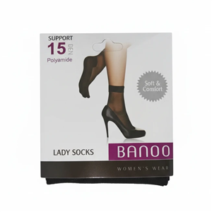 جوراب ساپورتی دوربع شیشه ای کفه دار ضخامت 15 برند بانو - بارز پوشان