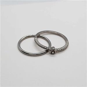 پک دو تایی انگشتر مینیمال accessories استیل ضد زنگ | بدلیجات شاینورا