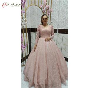 فروش، اجاره و مشخصات لباس عروس بالاتنه پرکار سنگدوزی شده یقه دلبر شاینی بروز زیبا _ چترزندگی