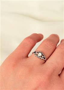 انگشتر نقره نگینی مدل2 سفید