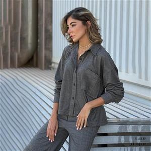 شومیز سیرا طوسی پشمی - 166B - هانا هودفر