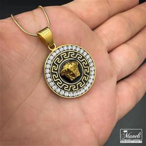 گردنبند ورساچه طلایی مشکی نگین دار - فروشگاه مانلی اهواز