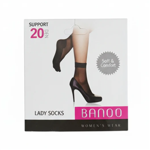 جوراب ساپورتی دوربع شیشه ای کفه دار ضخامت 20 برند بانو - بارز پوشان