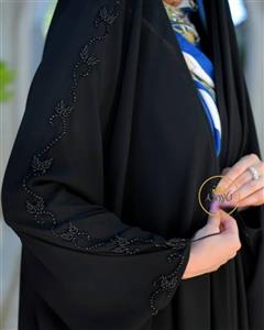 چادر مشکی عبایی مجلسی جواهردوزی طرح پرند با ارسال رایگان (آماده سازی 7 روزه)