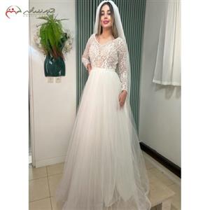 فروش، اجاره و مشخصات لباس عروس محضری طرح شکوفه شیک و دخترانه جدید_ چترزندگی