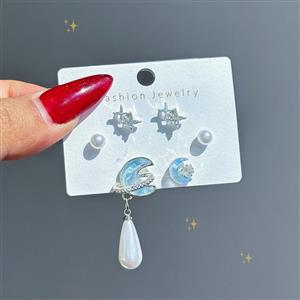 پک گوشواره 3 جفتی (ماه و ستاره) - رینا اکسسوری
