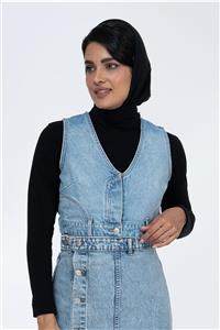 ژیله جین پایین کمر آبی وسط 54478