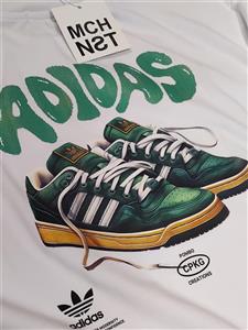 تیشرت مردانه پنبه ای یقه گرد مچینست طرح آدیداس وارداتی ترک 🇹🇷