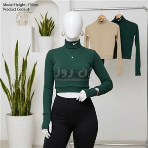 کراپ زنانه یقه اسکی نایک (Nike) فینگردار