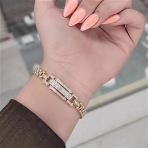 دستبند رولکس پلاک دار فول نگین ژوپینگ کد 837
