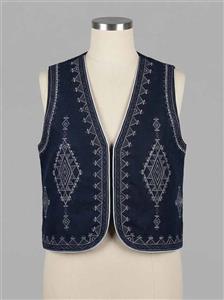 جلیقه لینن گلدوزی سوفی | جلیقه کوتاه لینن پلاس با گلدوزی نفیس در دو سایز