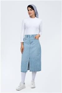 دامن جین آبی روشن 3013