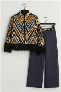 ست کت وشلوارمجلسی زنانه ودخترانه بخارا دوزی فرم آزاد