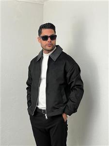 کاپشن مردانه سوییت یقه چرم mc