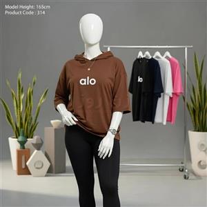 تیشرت باکسی کلاهدار الو (alo)