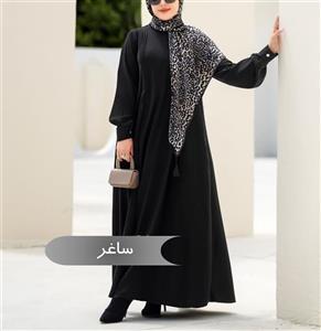 مانتو عبا زنانه ساغر مشکی الیزه درجه یک