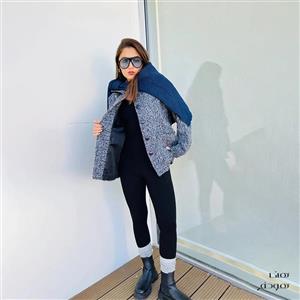 کت شنل فوتر بنفش - 167R - هانا هودفر