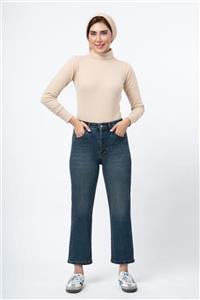 شلوار جین راسته فیت آبی تیره کثیف شور 8002731