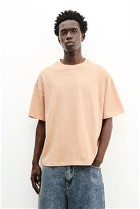 تیشرت باکسی یقه زاپ رنگ گلبهی برند زارا ZARA