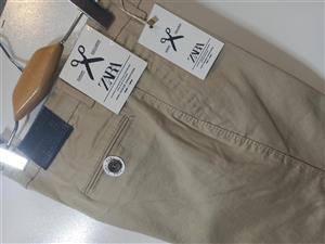 شلوار کتان مردانه راسته کلاسیک زارا (REGULAR ZARA) رنگ کرم مات کد KMC008