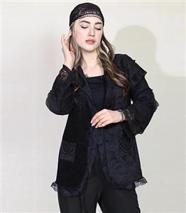 کت مخمل فانتزی زنانه کد 1737 - مانتو بلوط