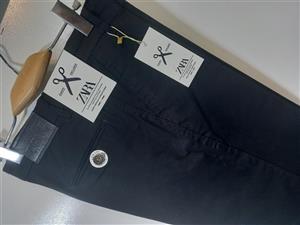 شلوار کتان مردانه راسته کلاسیک زارا (REGULAR ZARA) رنگ مشکی کد KMC001