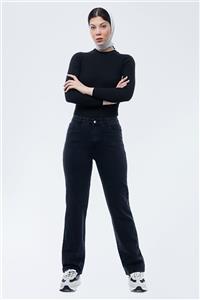 شلوار جین واید پشت کش زغالی ۵۱۱۰۶۴