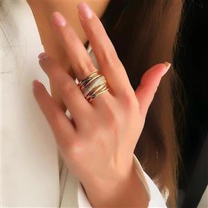 انگشتر چند ردیفه نگین‌دار ژوپینگ کد 393