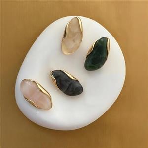 گوشواره طرح سنگ کهربا شفاف فشن جولری کد 755